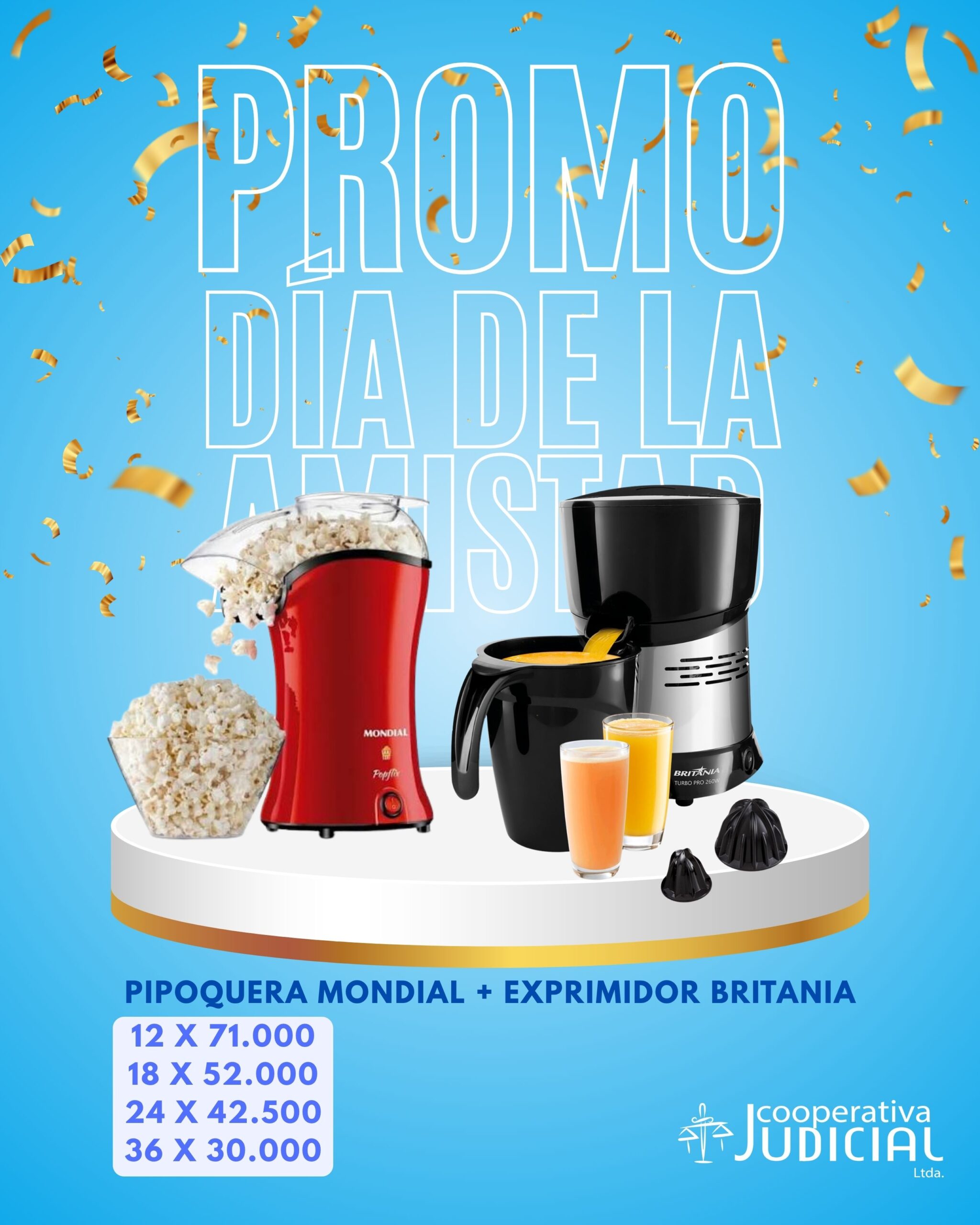 Pipoquera Mondial Popflix + Exprimidor Britania Turbo Pro
